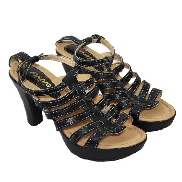 Findig Black‎ High Heel Sandals Women's Size EU 38 / US 7.5 - Picture 1 of 9